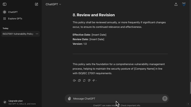 Policy conversion demonstration