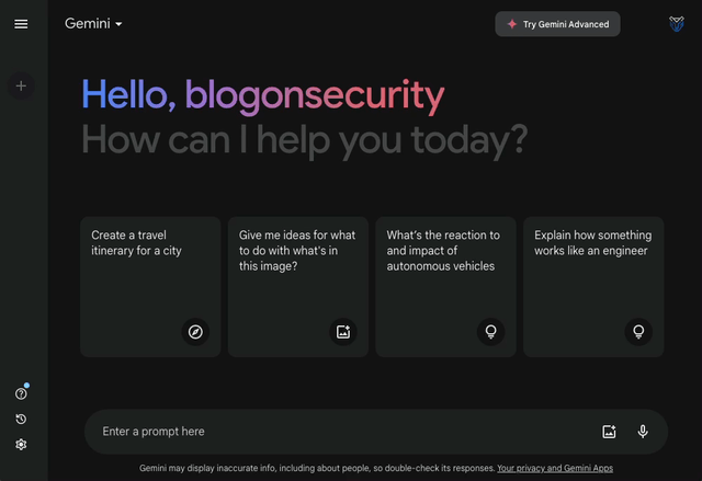 Demonstration of Gemini generating a vulnerability management policy